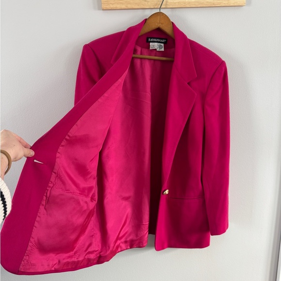 Vintage Hot Pink Wool Blazer - 100% wool - natural fiber - Picture 5 of 9